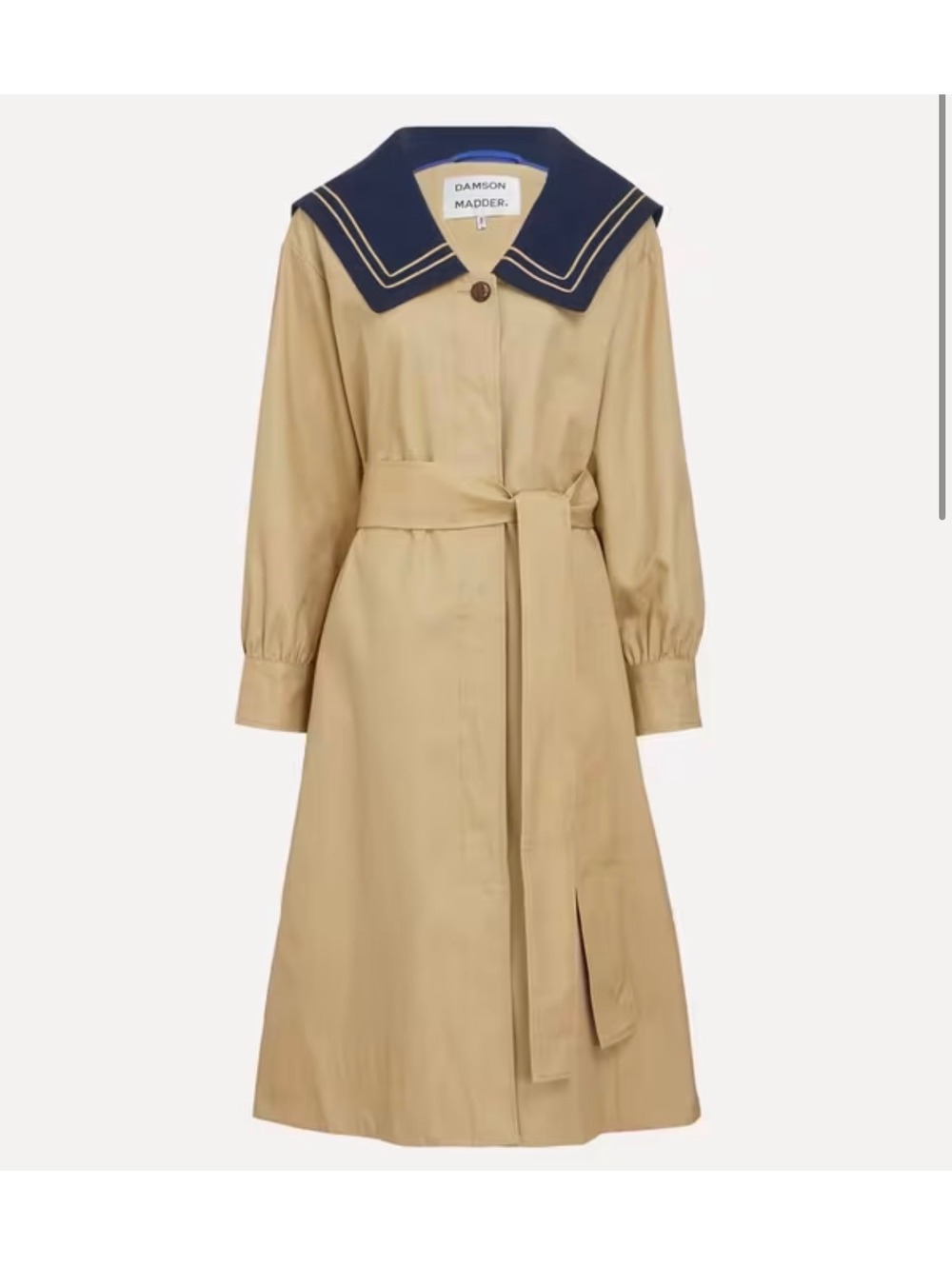 NWT Damsen Madder Ella Sailor Trench Coat Organic Cotten